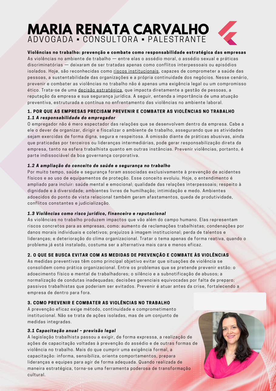 Paper de capacitação de Maria Renata Carvalho